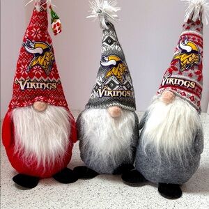 Vikings Themed Gnome Trio - Red and Gray